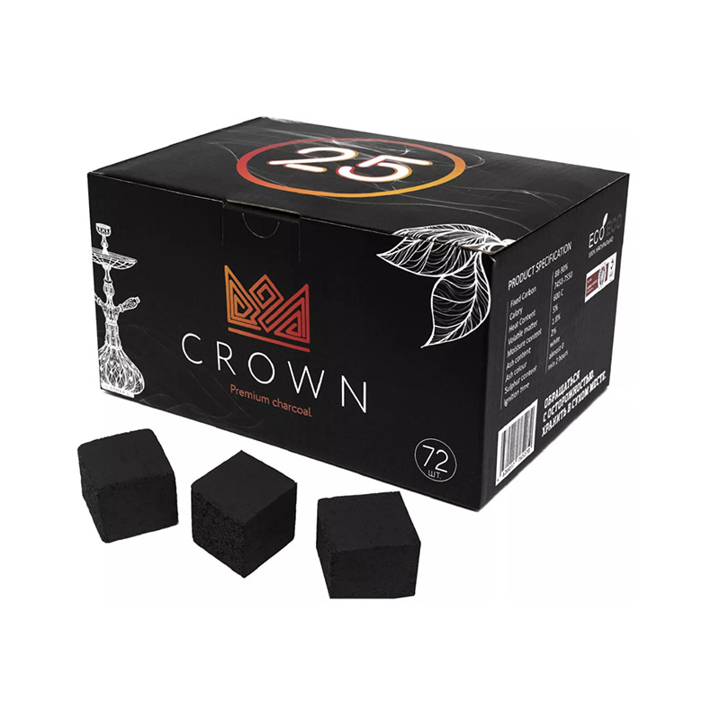 Уголь для кальяна кокосовый — Crown 72 шт 25мм